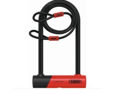 ABUS Ultimate 420 U-Shackle Lock 230mm + 10/120 Cobra Cable (Gold Sold Secure)